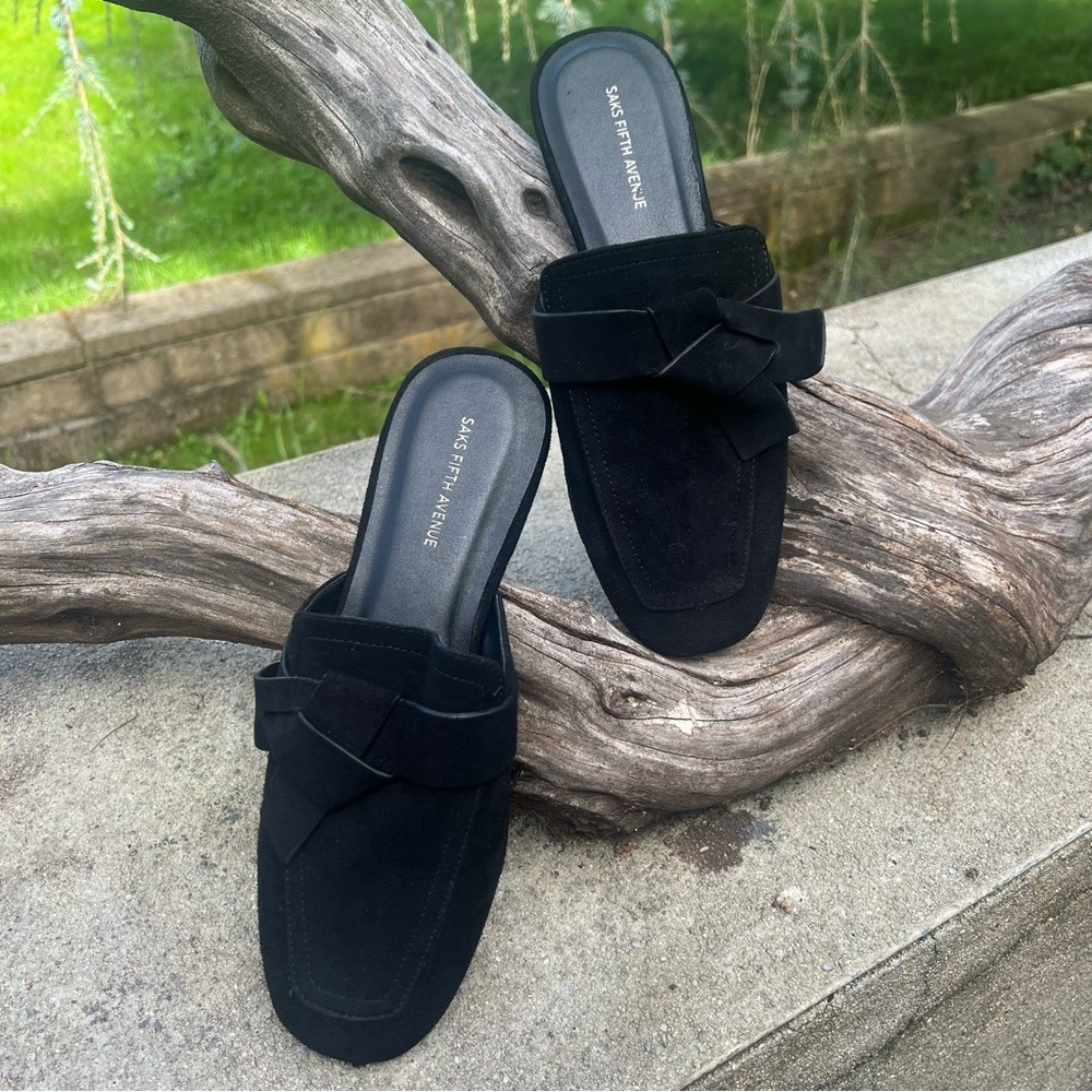 New!!! Saks Fifth Avenue Suede Slides/Mules Size 7.5